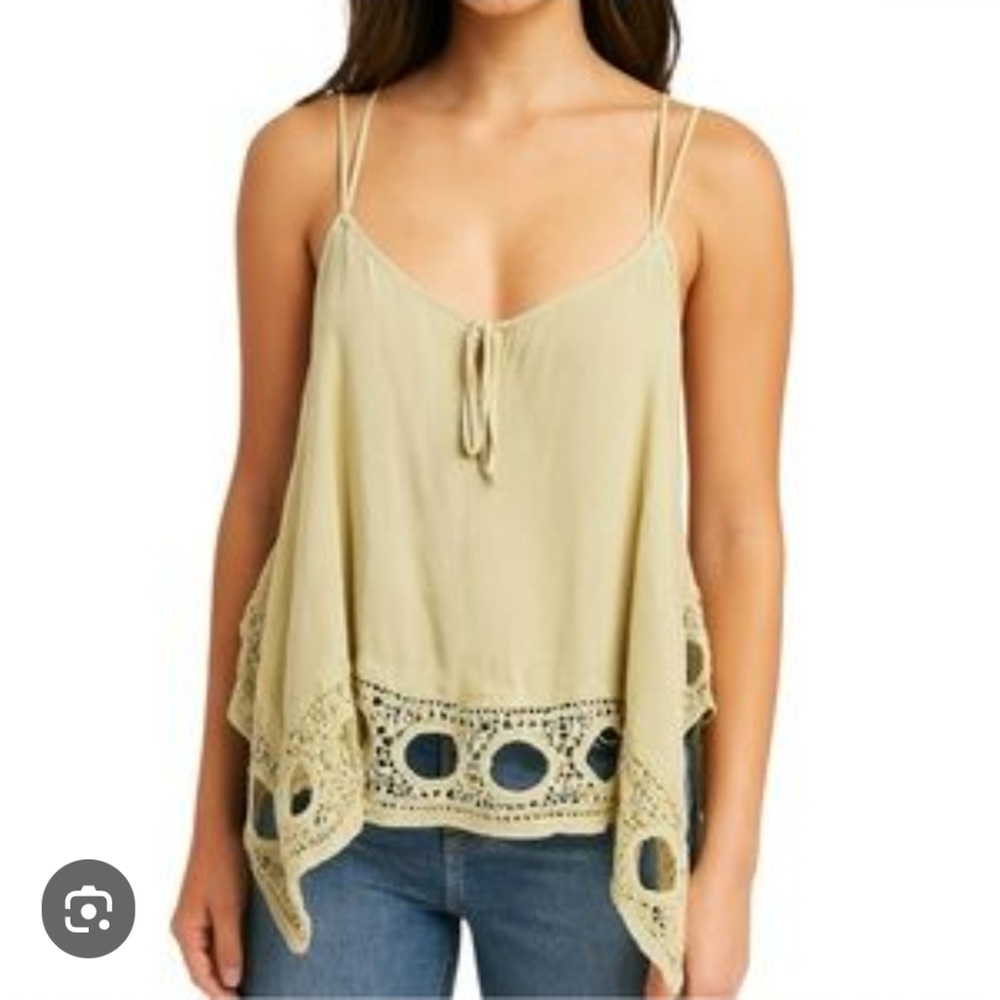 Santa Clarita Boho Tank Top Raga and Anthropologie Collab In White Size Medium